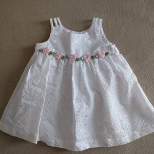 Bonnie Baby dress in white 6/9M